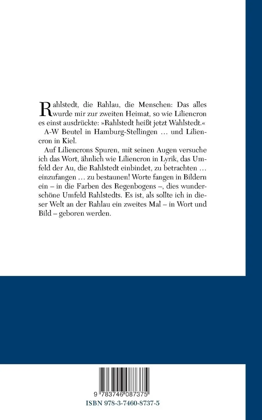 Rückseite: 9783746087375 | Liliencron, die Rahlau und Alt-Rahlstedt | August-Wilhelm R. F. Beutel
