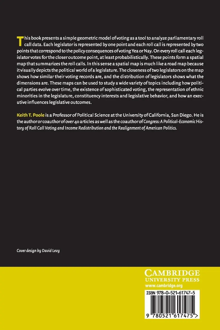 Rückseite: 9780521617475 | Spatial Models Parliamentary Voting | Keith T. Poole | Taschenbuch