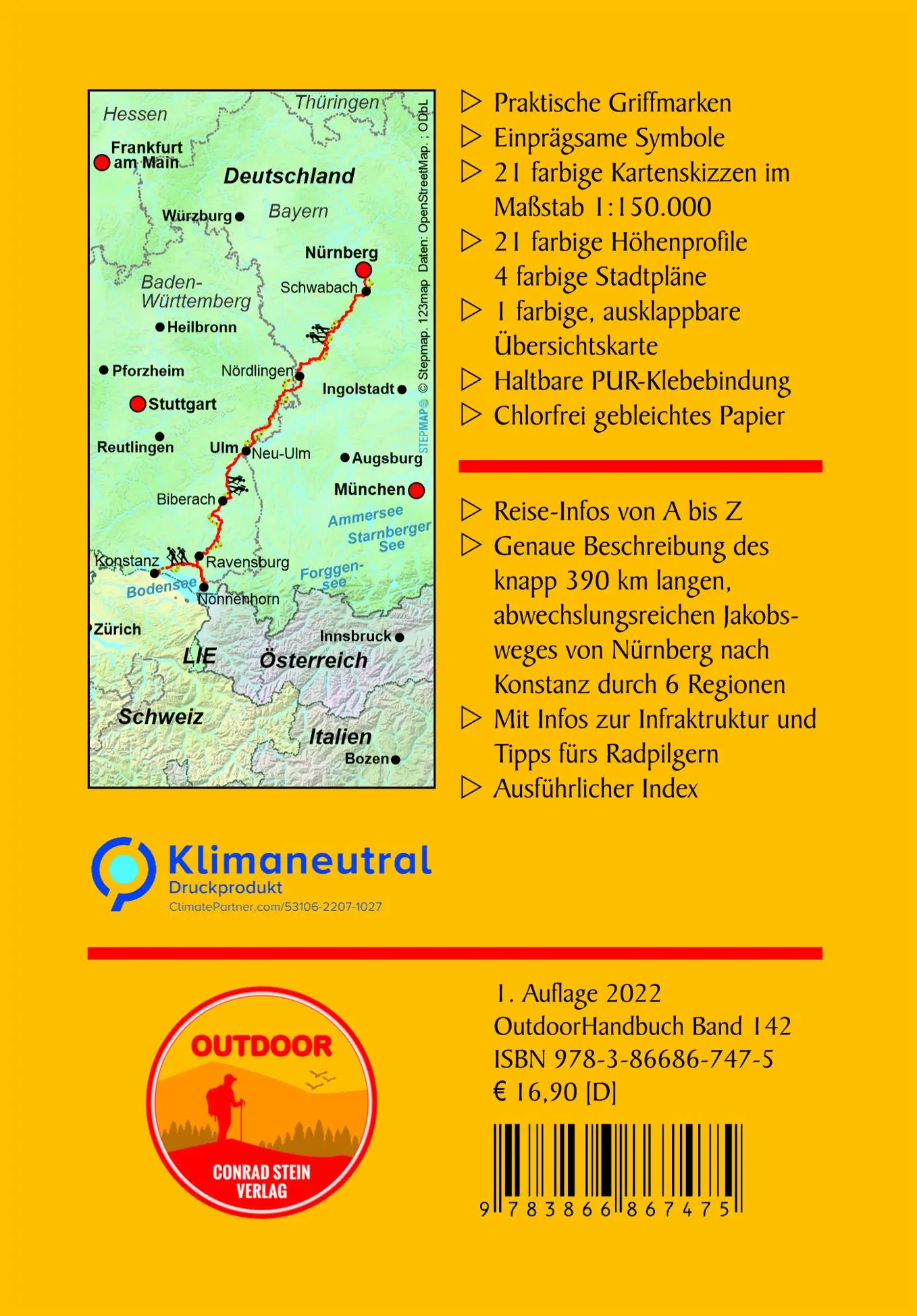 Rückseite: 9783866867475 | Jakobsweg Nürnberg - Konstanz | Karin Gudop | Taschenbuch | 224 S.
