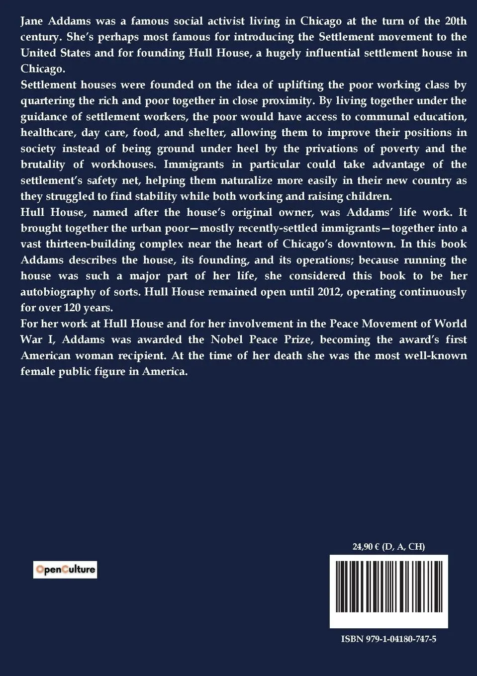 Rückseite: 9791041807475 | Twenty Years at Hull House | Jane Addams | Taschenbuch | Englisch