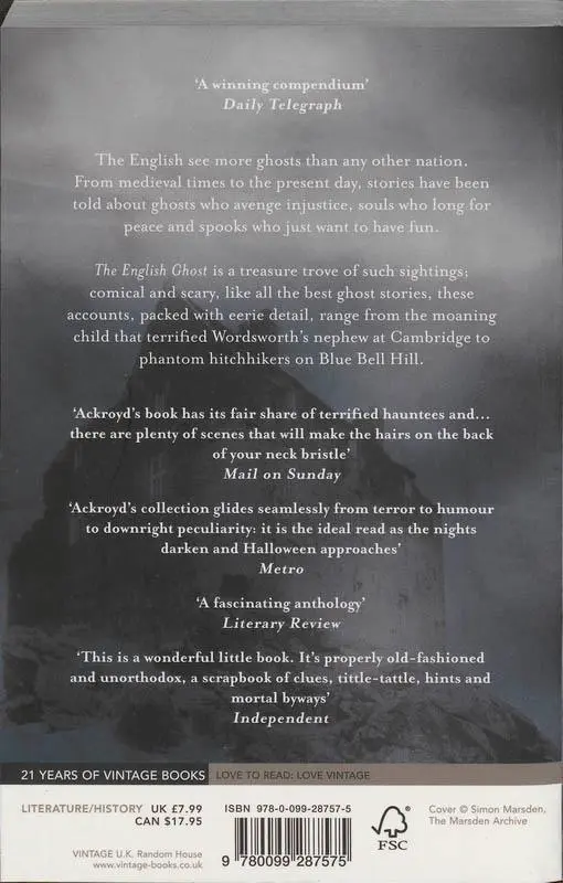 Rückseite: 9780099287575 | The English Ghost | Spectres Through Time | Peter Ackroyd | Buch