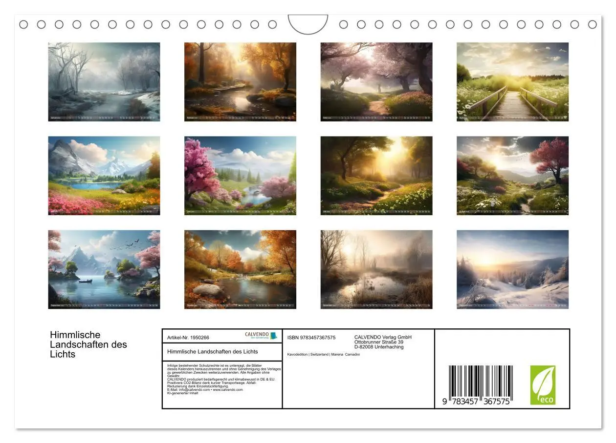 Bild: 9783457367575 | Himmlische Landschaften des Lichts (Wandkalender 2026 DIN A4 quer),...