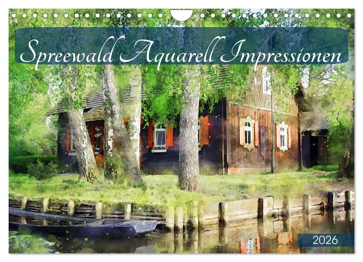 Cover: 9783457677575 | Spreewald Aquarell Impressionen (Wandkalender 2026 DIN A4 quer),...