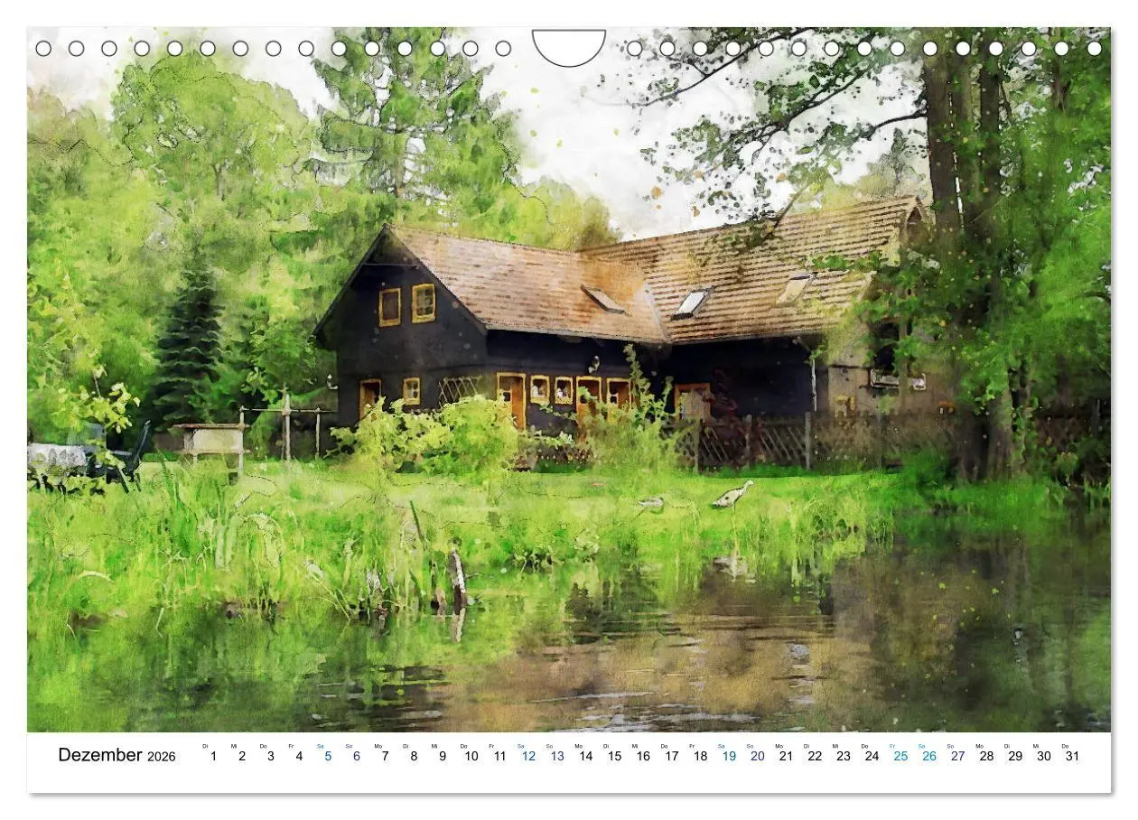 Bild: 9783457677575 | Spreewald Aquarell Impressionen (Wandkalender 2026 DIN A4 quer),...