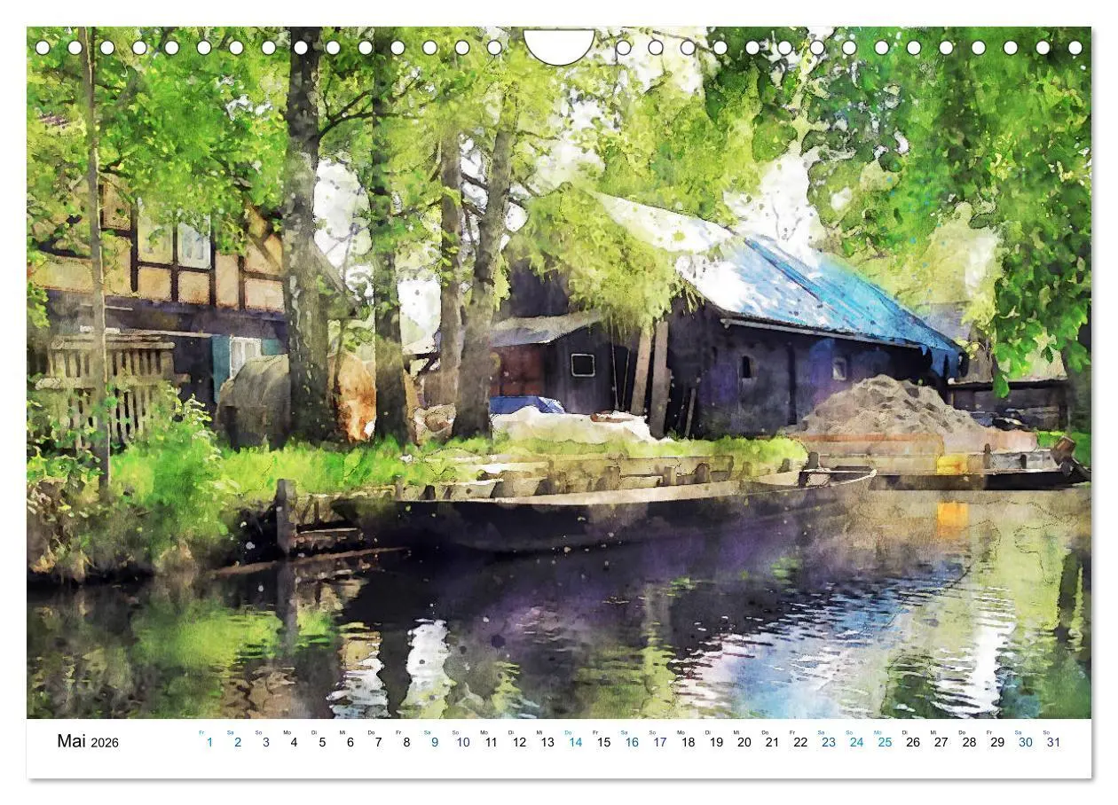Bild: 9783457677575 | Spreewald Aquarell Impressionen (Wandkalender 2026 DIN A4 quer),...