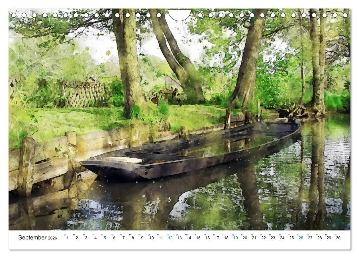 Bild: 9783457677575 | Spreewald Aquarell Impressionen (Wandkalender 2026 DIN A4 quer),...