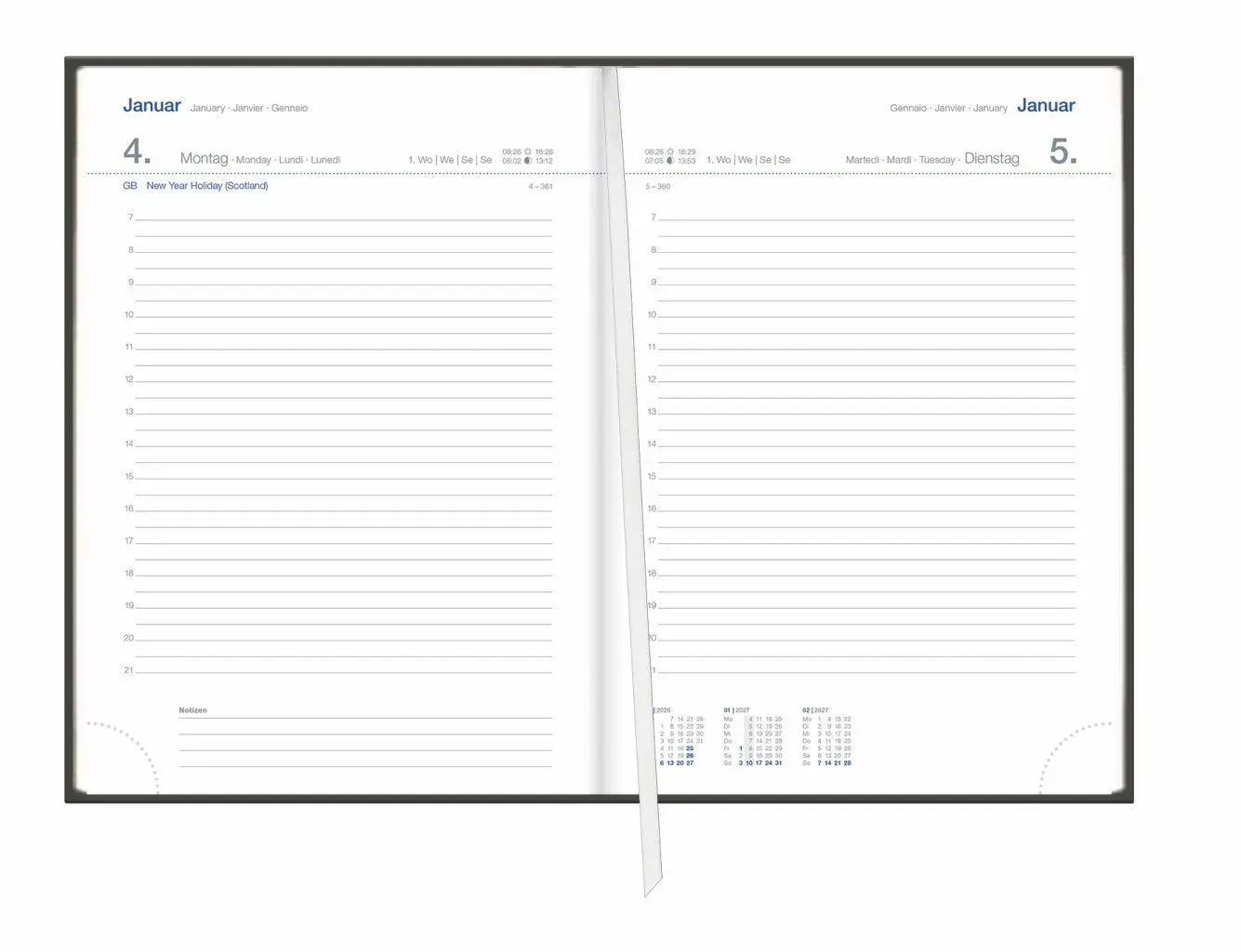 Bild: 9783756417575 | Tages-Cheftimer A5, schwarz 2027 | Heye | Buch | Bürokalender Heye