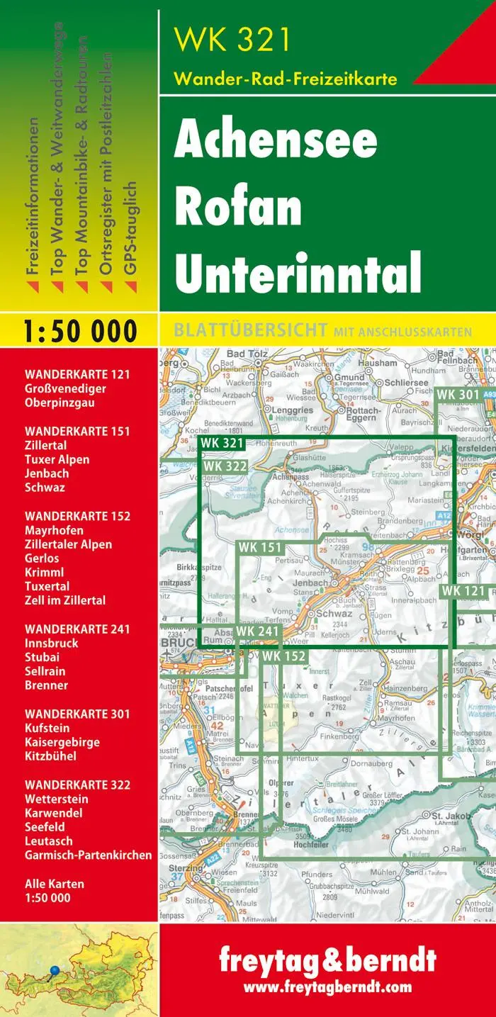 Rückseite: 9783850847575 | Achensee, Rofan, Unterinntal 1 : 50 000 | (Land-)Karte | Deutsch