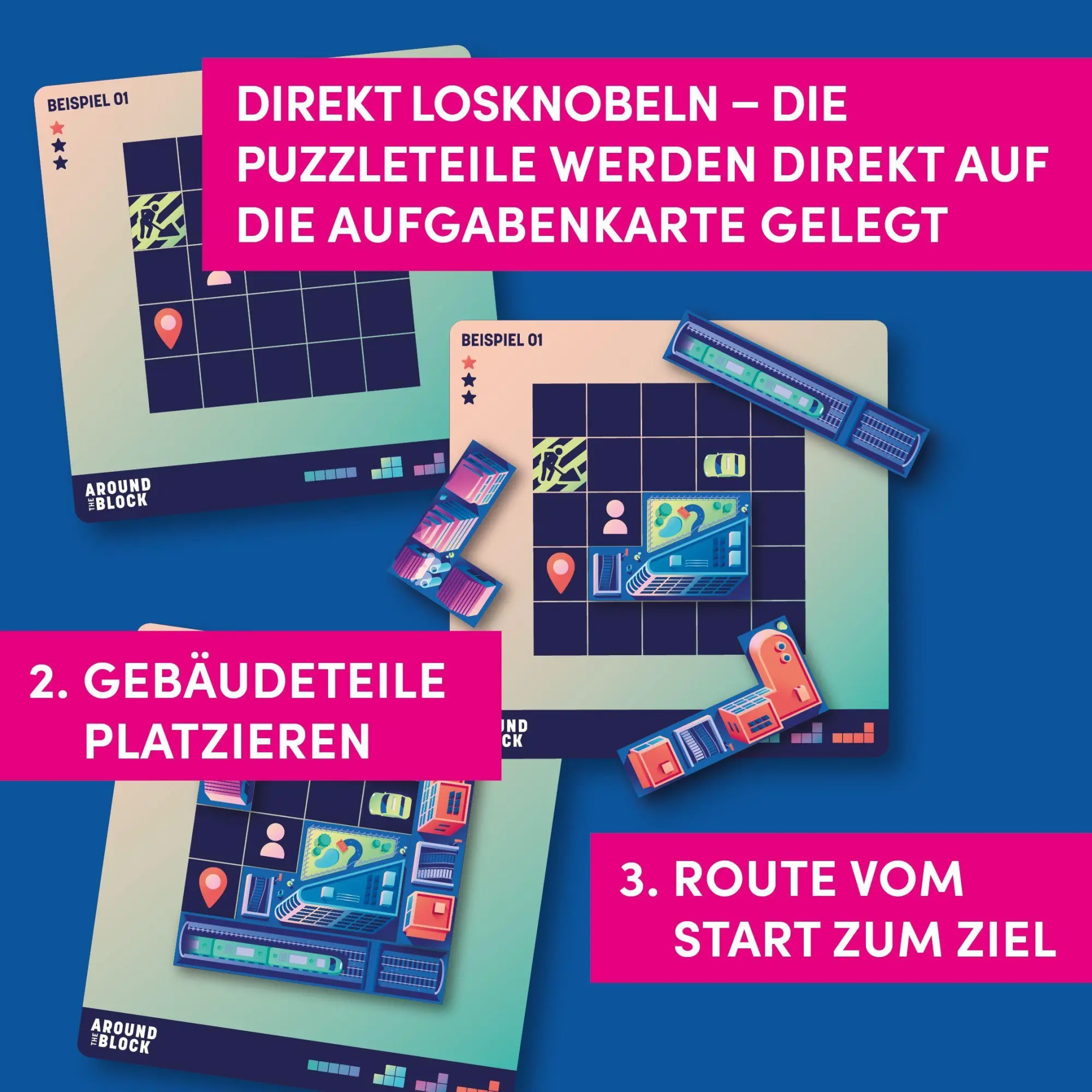 Bild: 4007742187675 | Around the Block - Unterwegs im Straßenlabyrinth | Frechverlag | Spiel