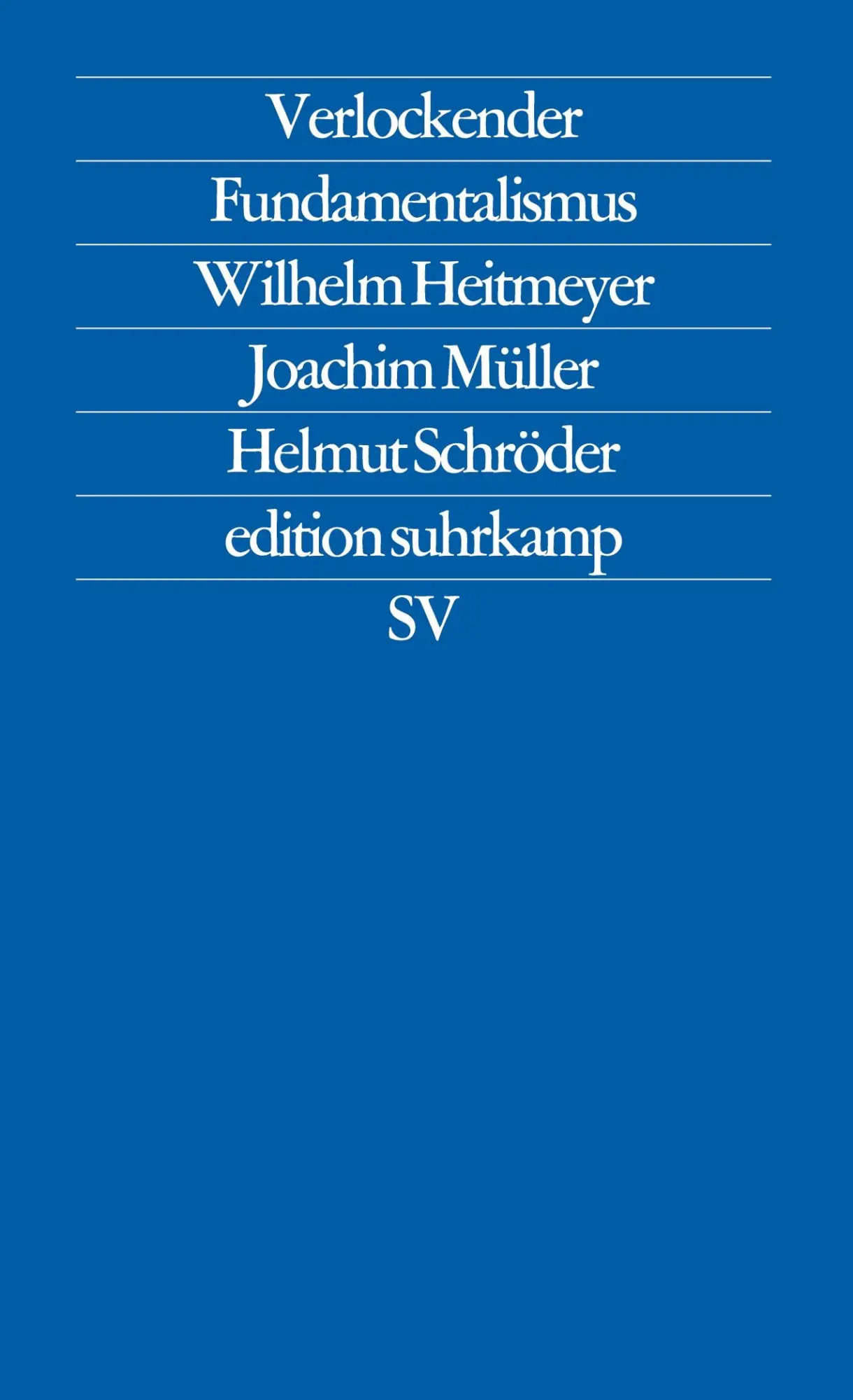 Cover: 9783518117675 | Verlockender Fundamentalismus | Türkische Jugendliche in Deutschland