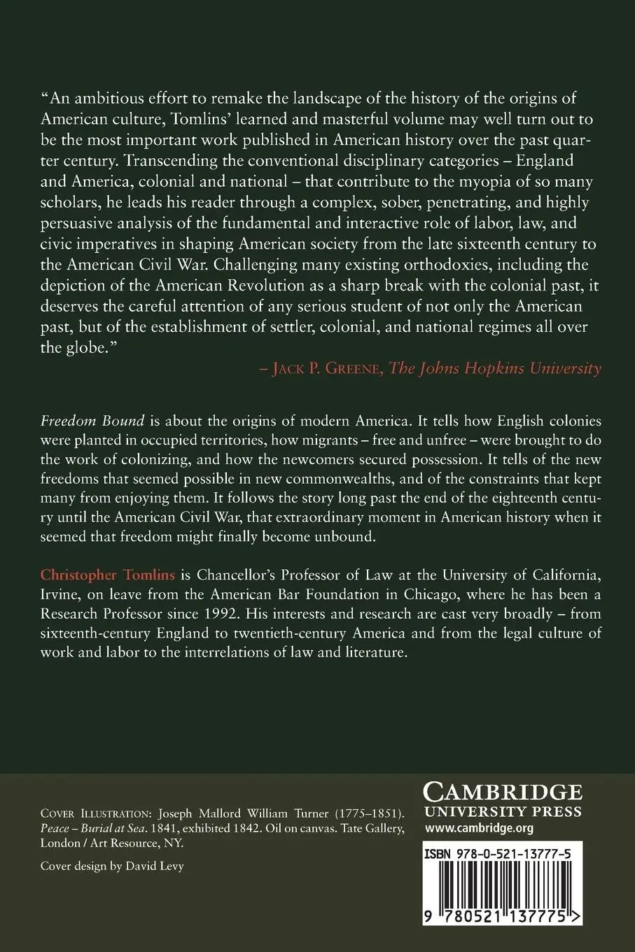 Rückseite: 9780521137775 | Freedom Bound | Christopher Tomlins | Taschenbuch | Englisch | 2015