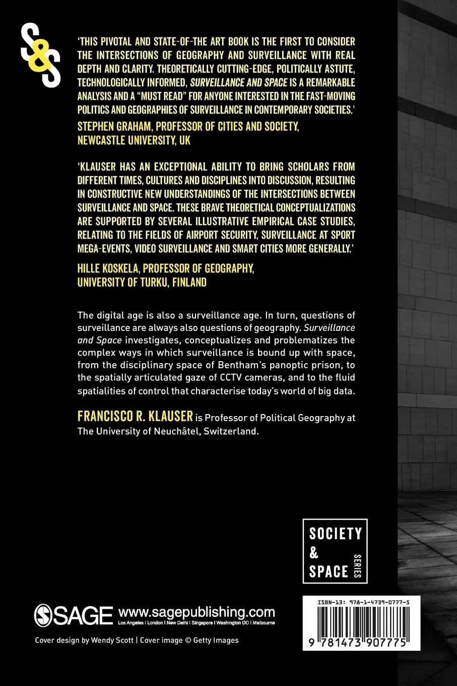 Rückseite: 9781473907775 | Surveillance and Space | Francisco Klauser | Taschenbuch | Englisch