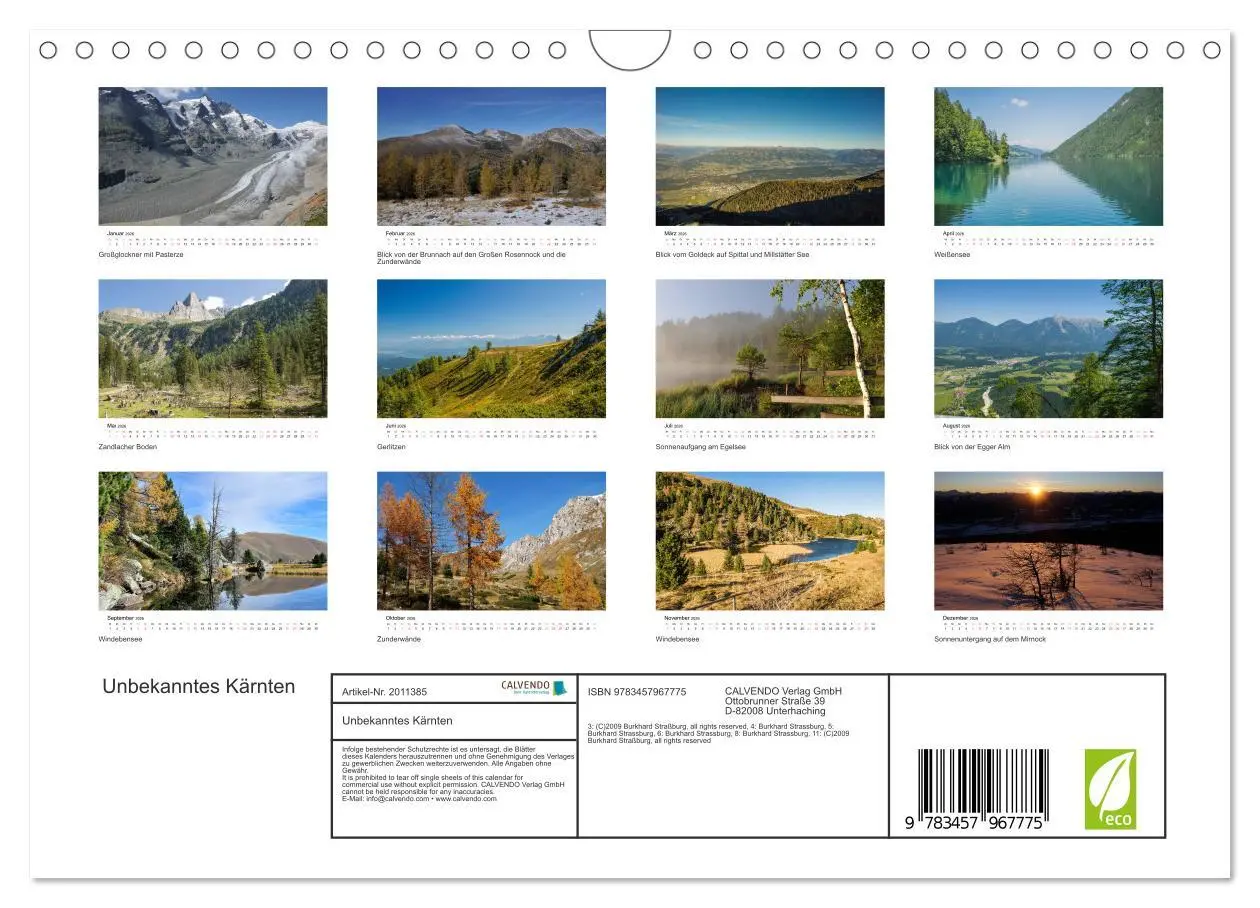 Bild: 9783457967775 | Unbekanntes Kärnten (Wandkalender 2026 DIN A4 quer), CALVENDO...