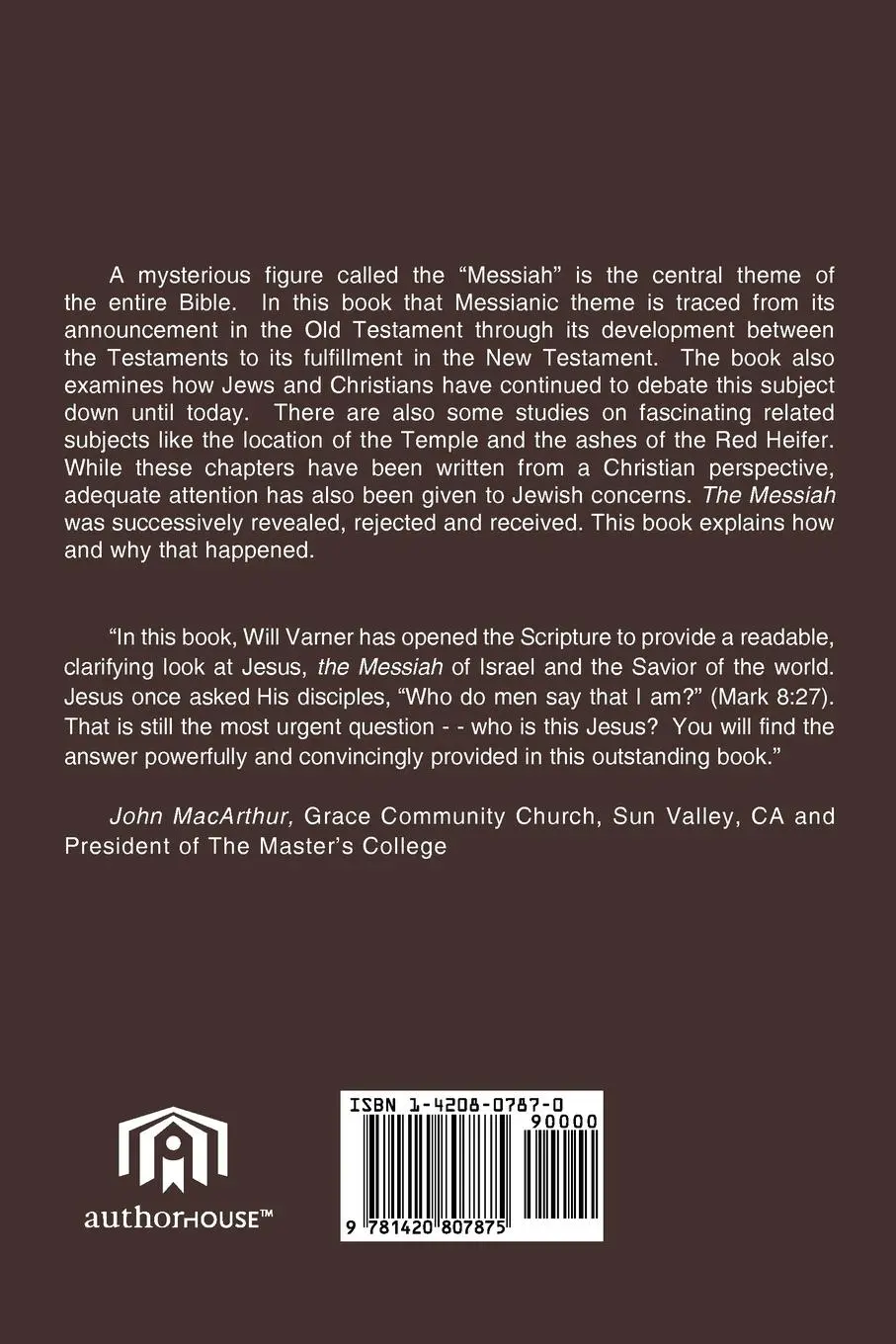 Rückseite: 9781420807875 | The Messiah | Revealed, Rejected, Received | William Varner | Buch