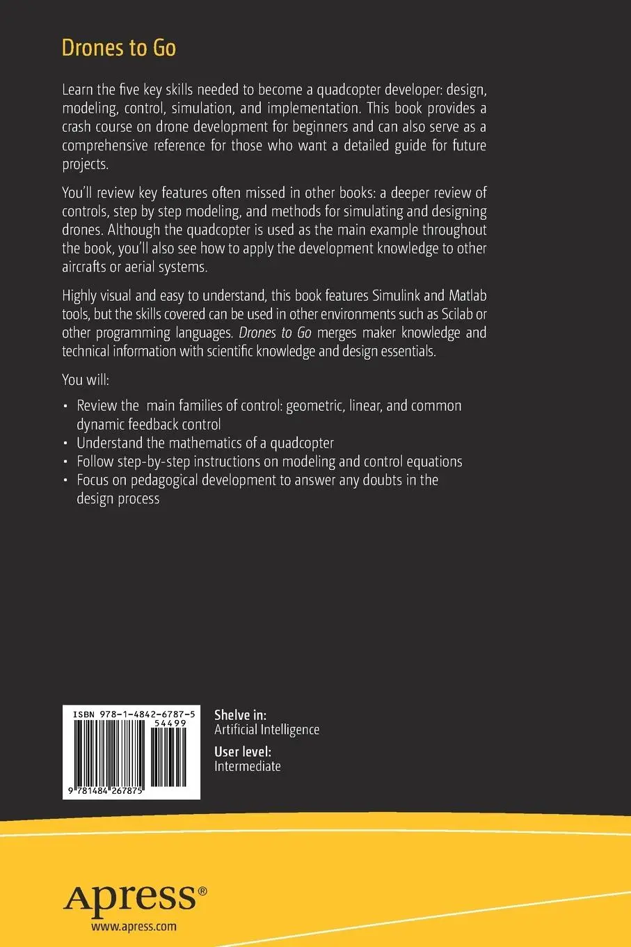 Rückseite: 9781484267875 | Drones to Go | A Crash Course for Scientists and Makers | Taschenbuch