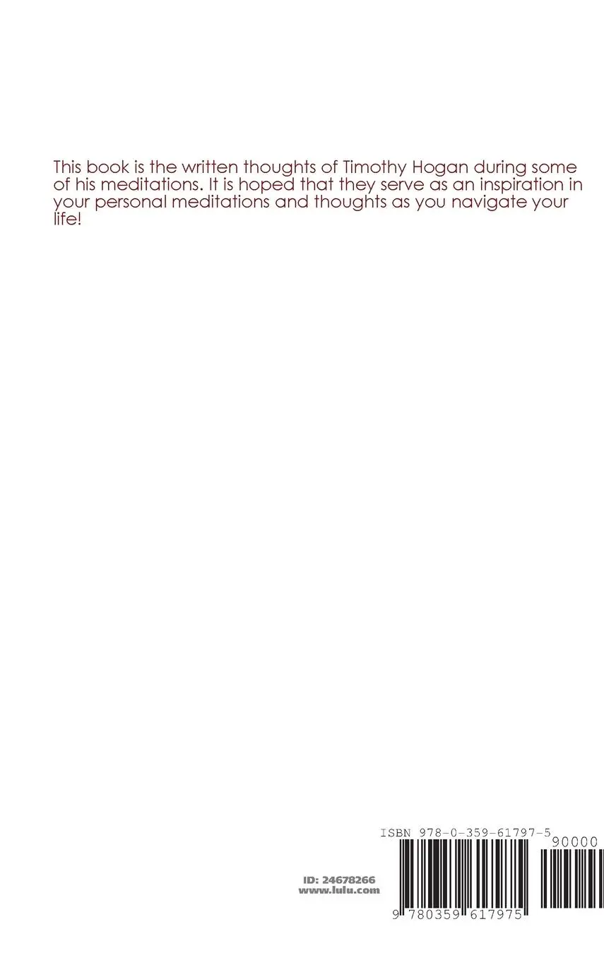 Rückseite: 9780359617975 | Thoughts from Meditations | Timothy Hogan | Buch | Englisch | 2019