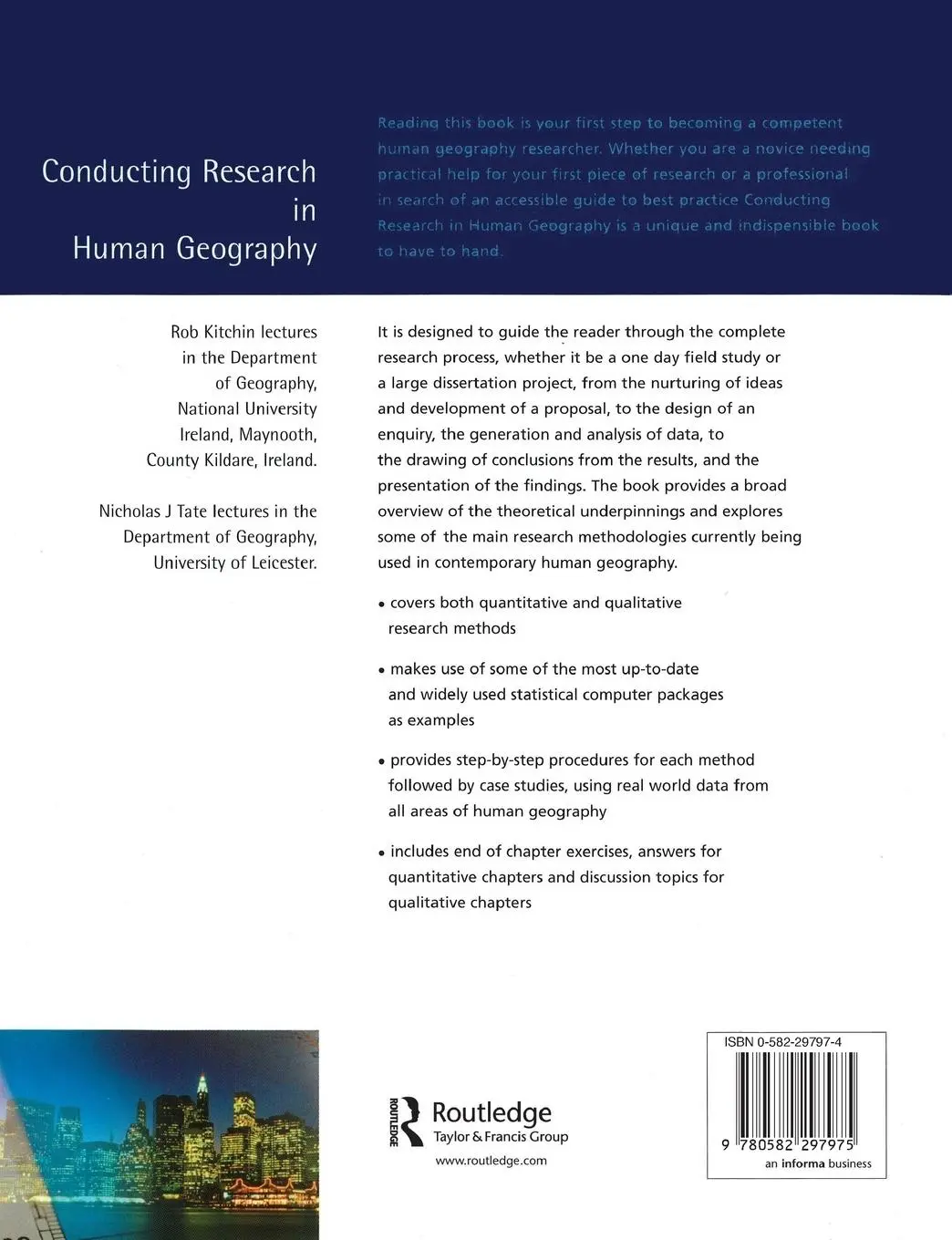 Rückseite: 9780582297975 | Conducting Research in Human Geography | Rob Kitchin (u. a.) | Buch