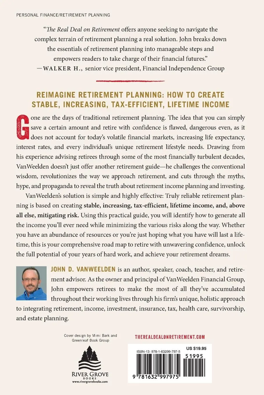 Rückseite: 9781632997975 | The Real Deal on Retirement | John D. VanWeelden MBA CAP AIF NSSA