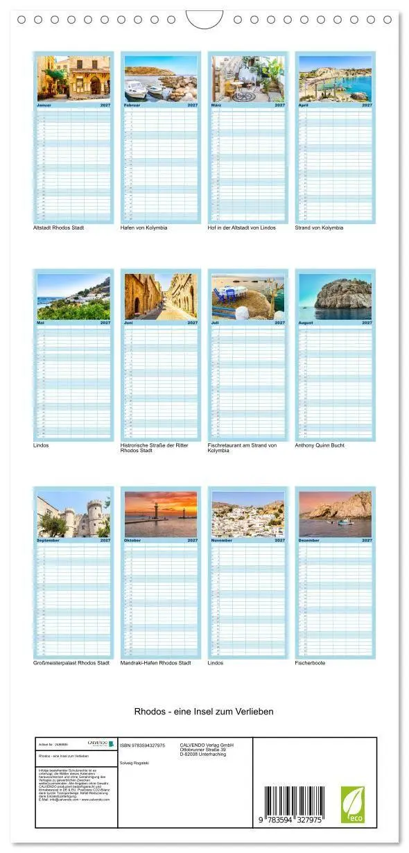 Bild: 9783594327975 | Familienplaner 2027 - Rhodos - eine Insel zum Verlieben mit 5...