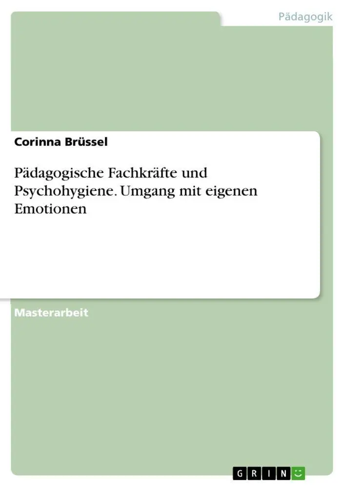 Cover: 9783389078075 | Pädagogische Fachkräfte und Psychohygiene. Umgang mit eigenen...