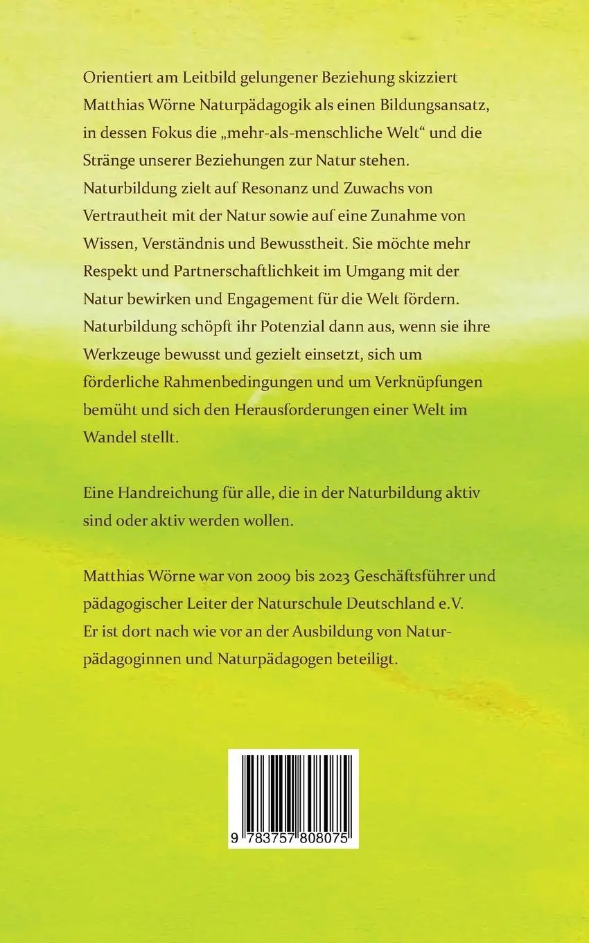Rückseite: 9783757808075 | Naturpädagogik | Matthias Wörne | Taschenbuch | 60 S. | Deutsch | 2023