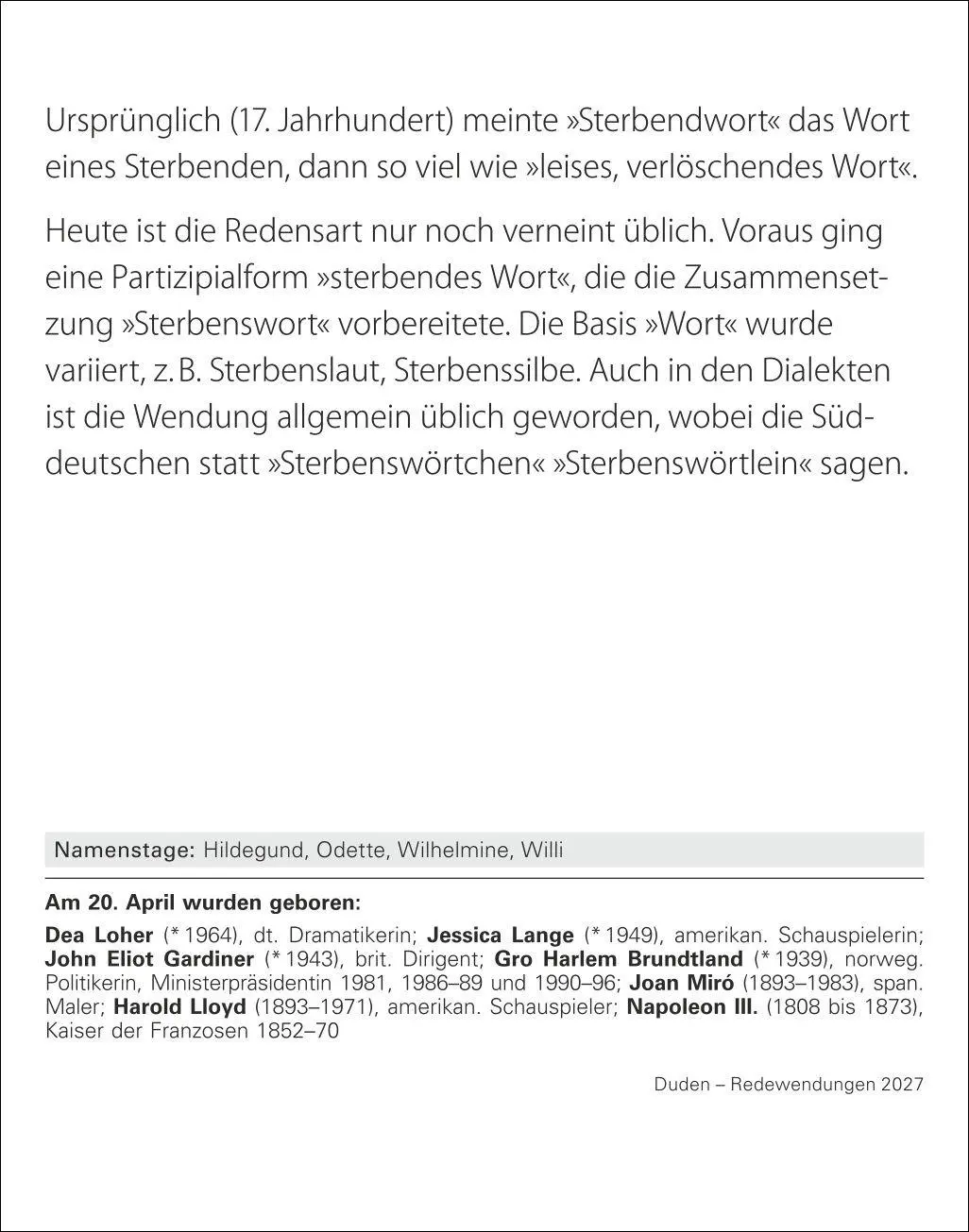 Bild: 9783840038075 | Duden Das Salz in der (Buchstaben-)Suppe Tagesabreißkalender 2027 -...
