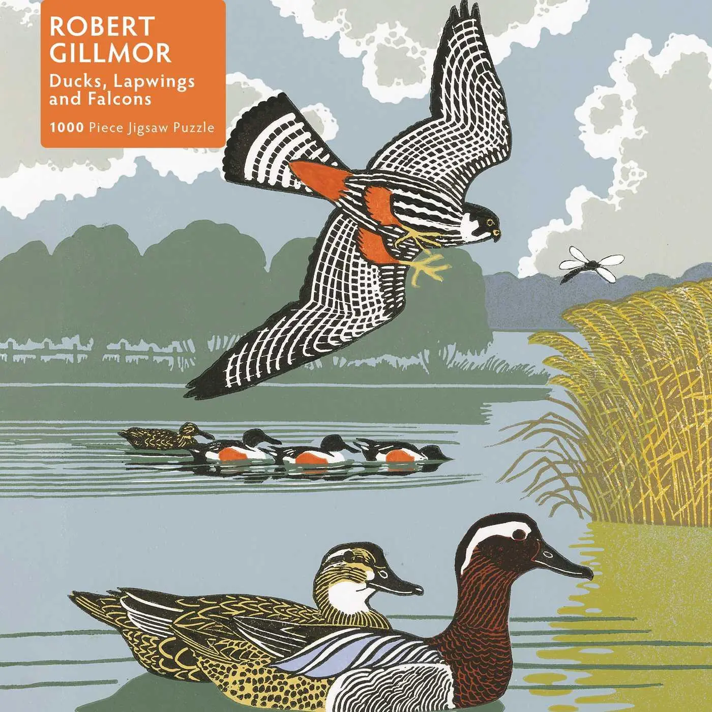 Cover: 9781839648175 | Adult Jigsaw Puzzle Robert Gillmor: Ducks, Falcons and Lapwings | 1 S.