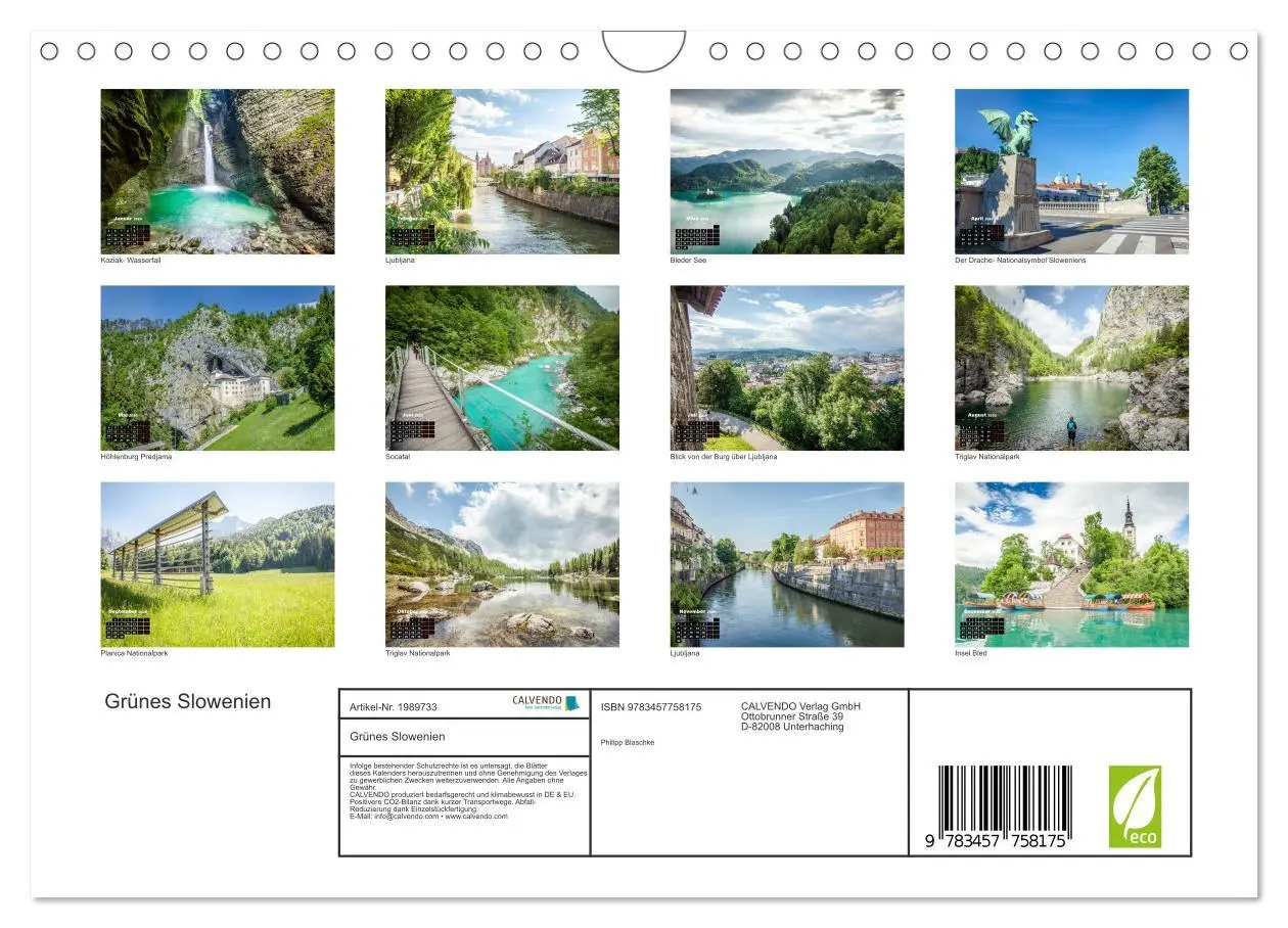 Bild: 9783457758175 | Grünes Slowenien (Wandkalender 2026 DIN A4 quer), CALVENDO...