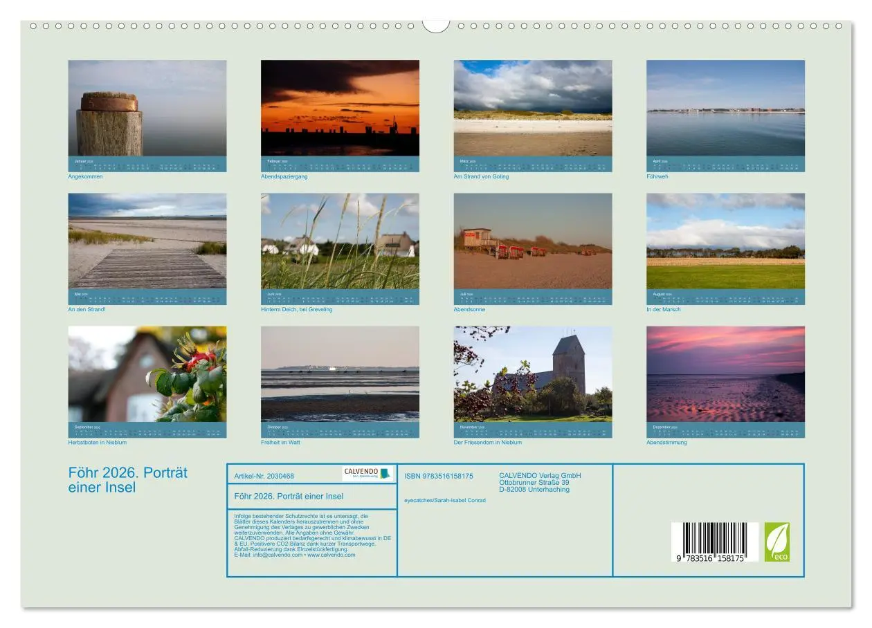 Bild: 9783516158175 | Föhr 2026. Porträt einer Insel (hochwertiger Premium Wandkalender...
