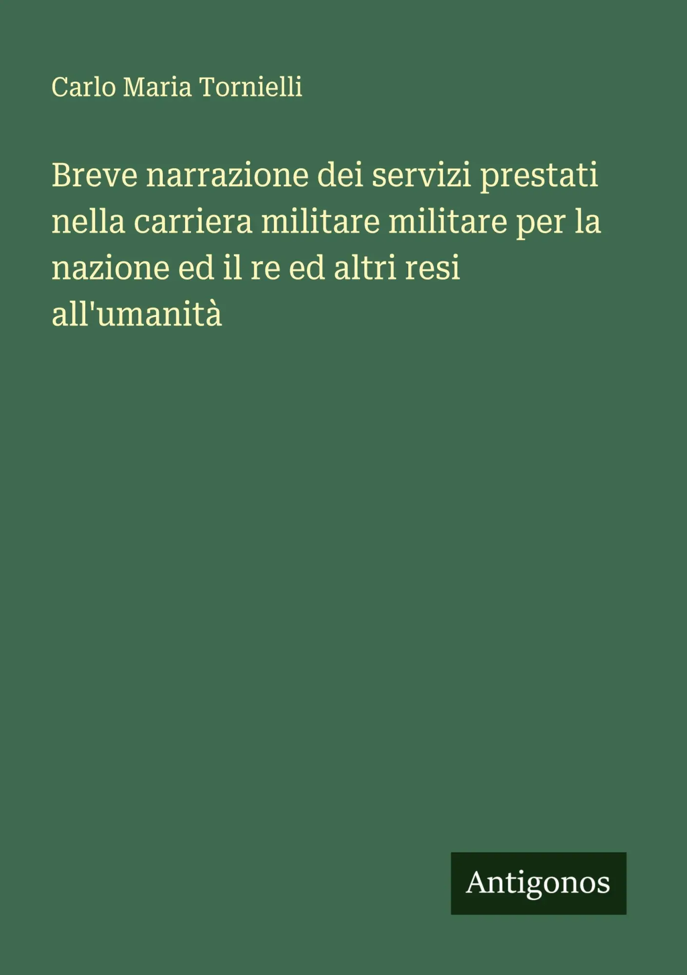 Cover: 9783563208175 | Breve narrazione dei servizi prestati nella carriera militare...