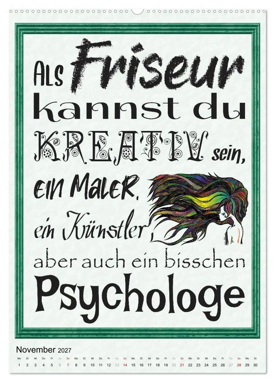 Bild: 9783569488175 | Friseur-Sprüche (hochwertiger Premium Wandkalender 2027 DIN A2...