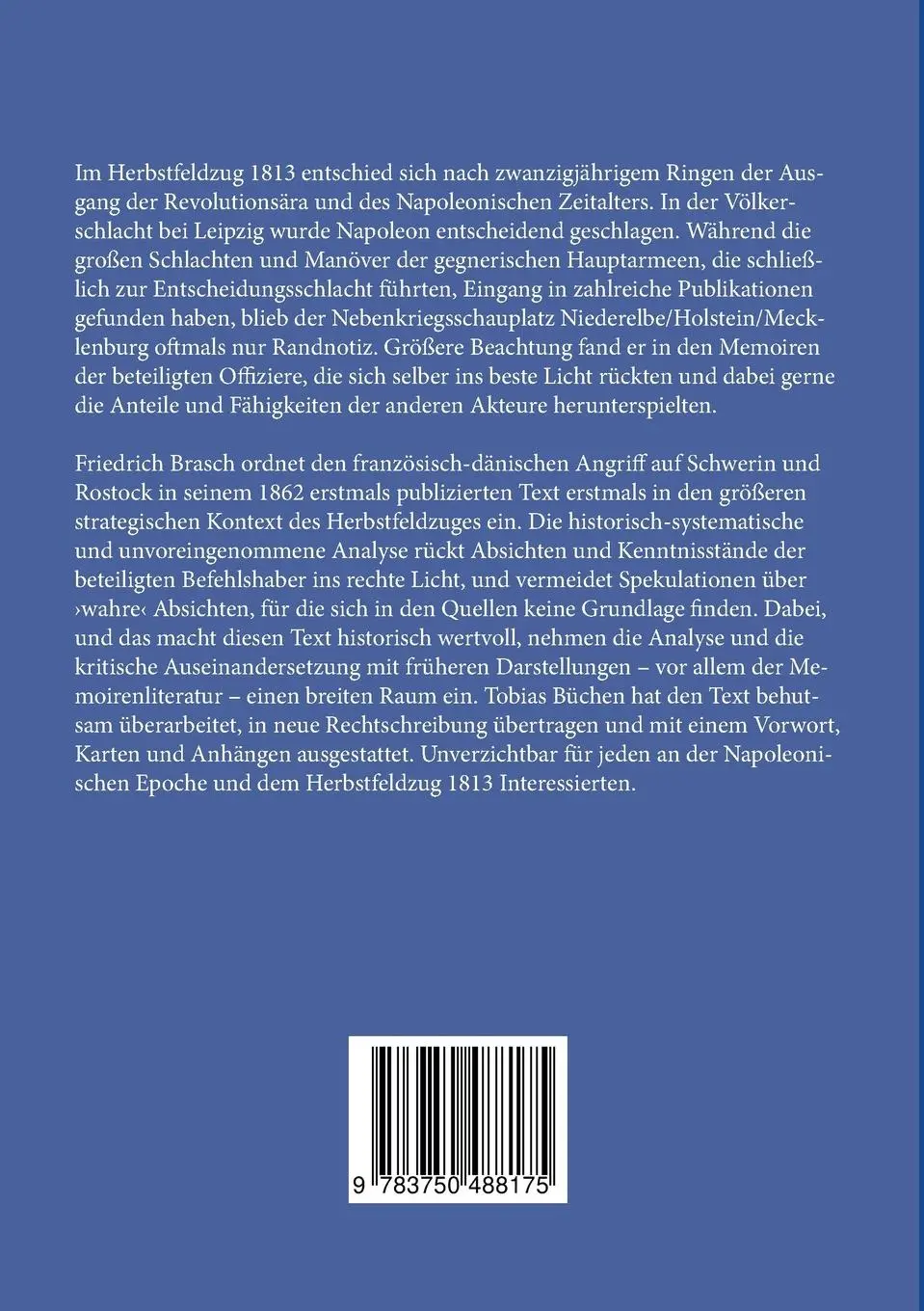 Rückseite: 9783750488175 | Davouts Feldzug gegen Mecklenburg im August 1813 | Friedrich Brasch