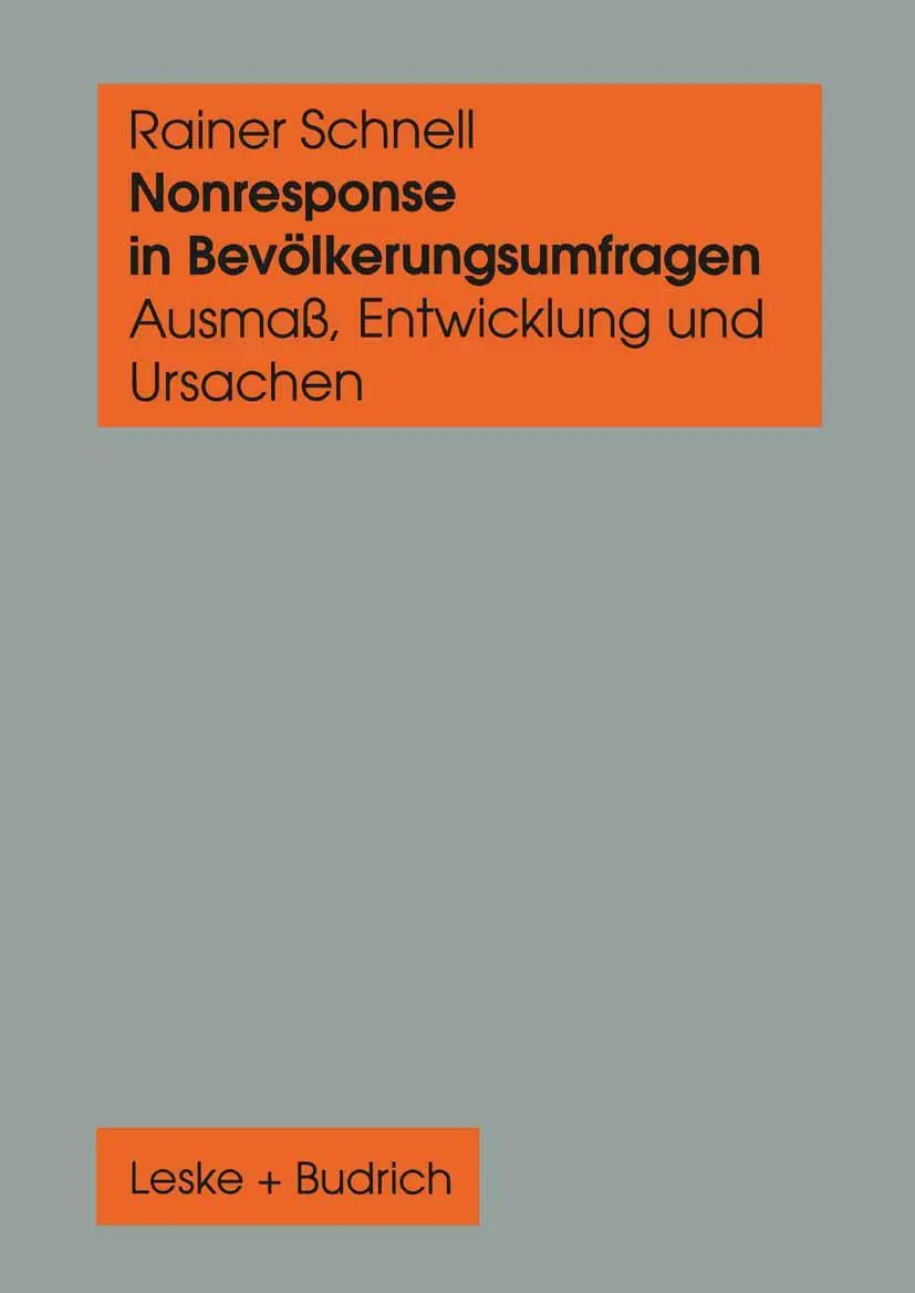 Cover: 9783810018175 | Nonresponse in Bevölkerungsumfragen | Ausmaß, Entwicklung und Ursachen