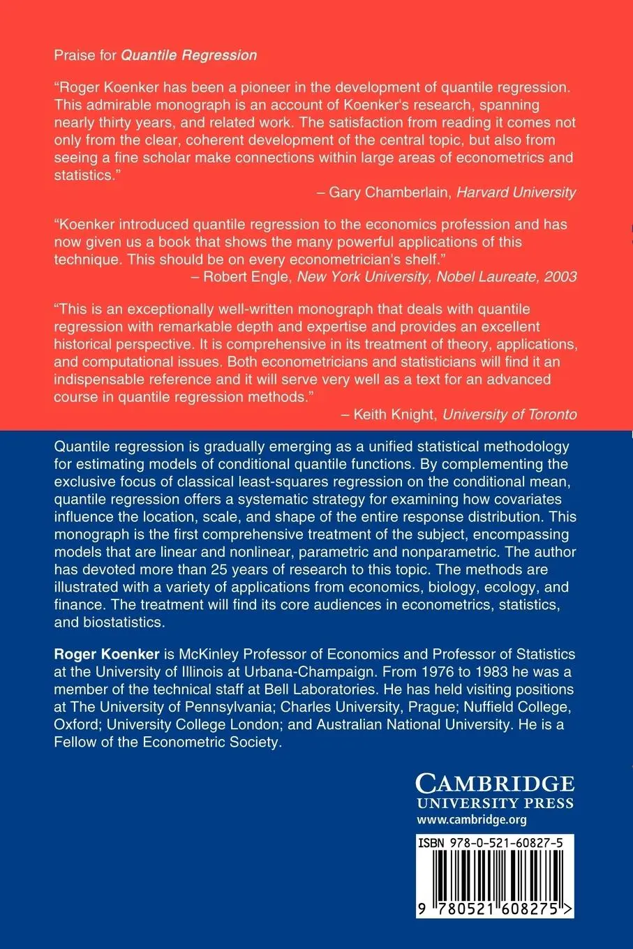 Rückseite: 9780521608275 | Quantile Regression | Roger Koenker | Taschenbuch | Englisch | 2010