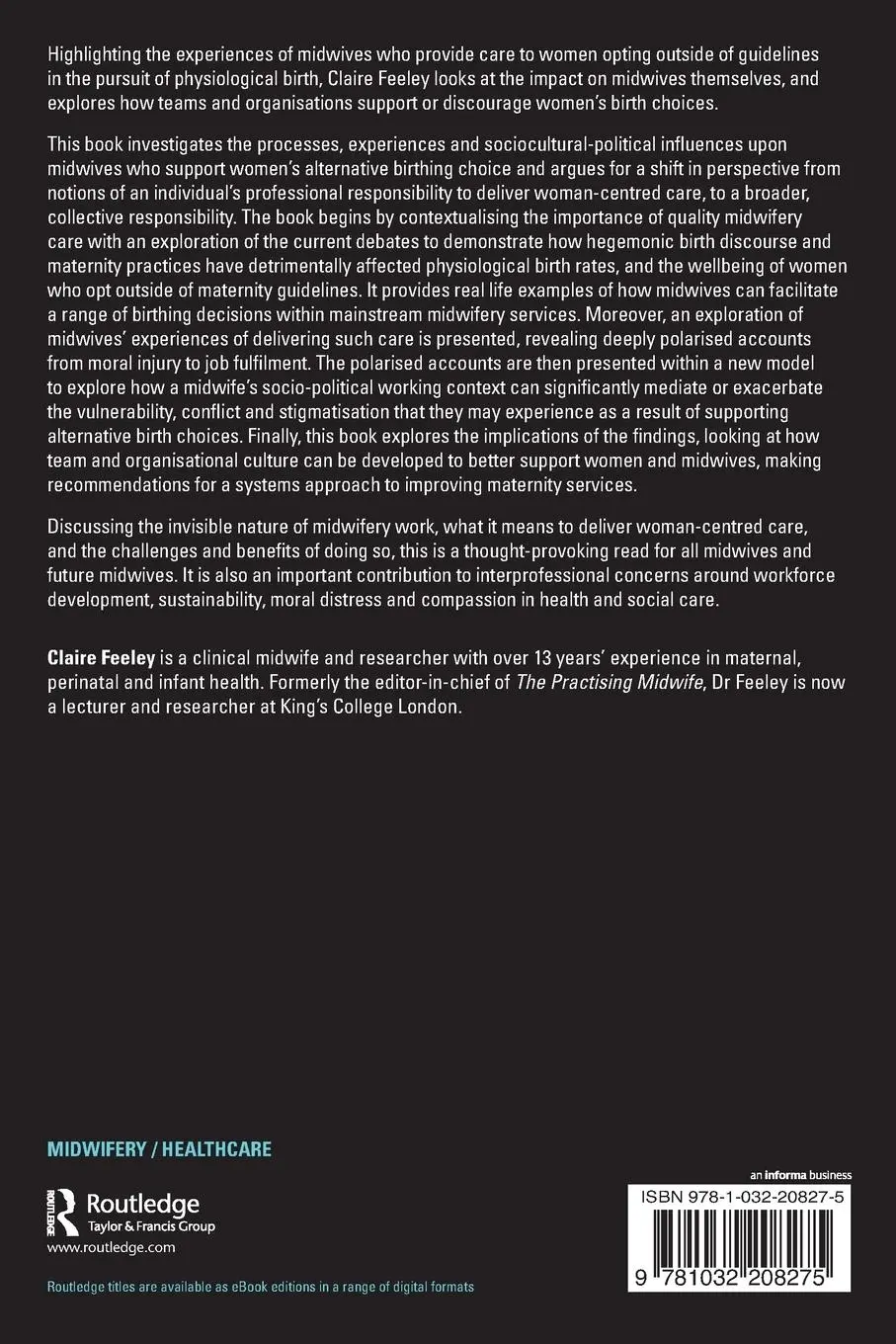 Rückseite: 9781032208275 | Supporting Physiological Birth Choices in Midwifery Practice | Feeley