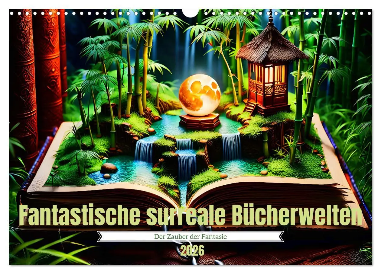 Cover: 9783457368275 | Fantastische surreale Bücherwelten (Wandkalender 2026 DIN A3 quer),...