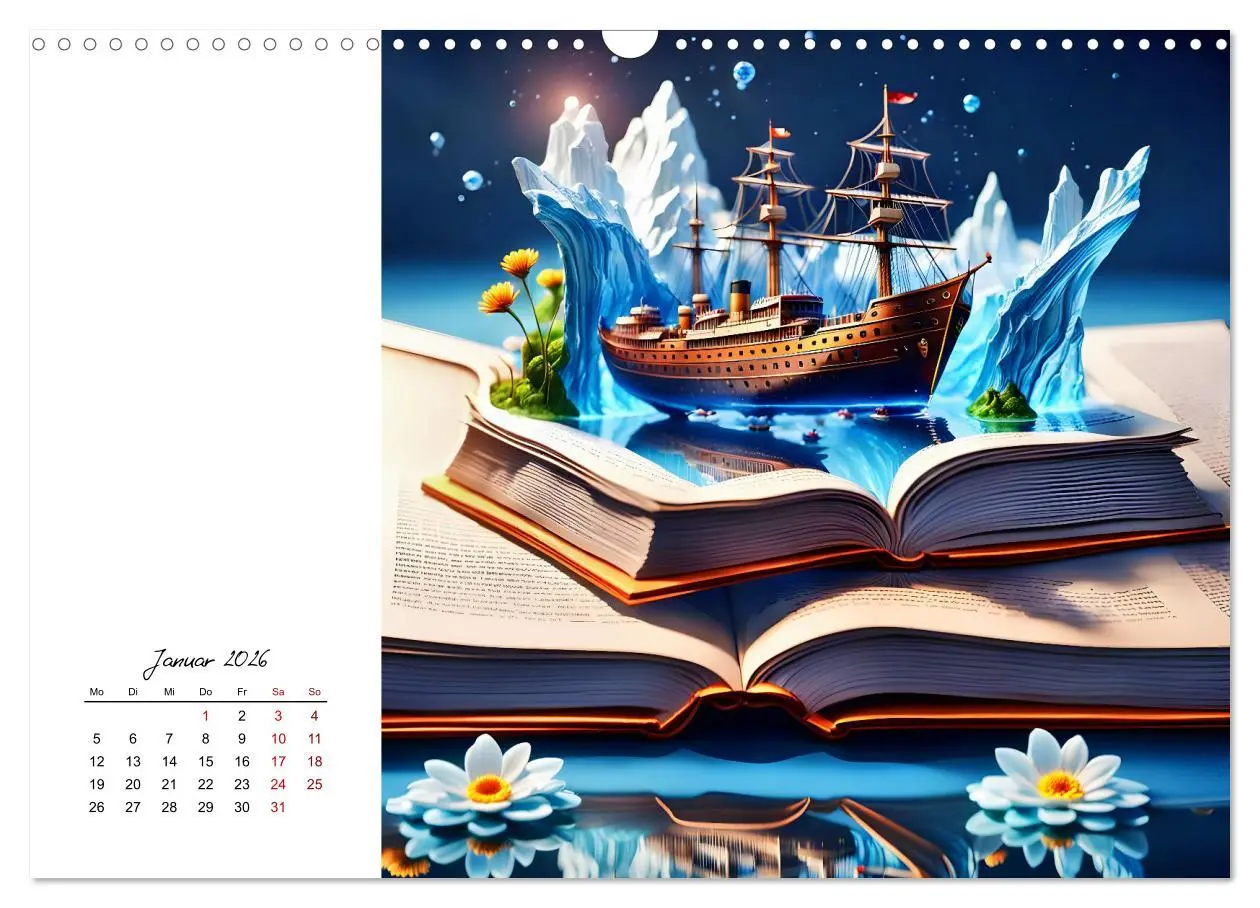 Bild: 9783457368275 | Fantastische surreale Bücherwelten (Wandkalender 2026 DIN A3 quer),...