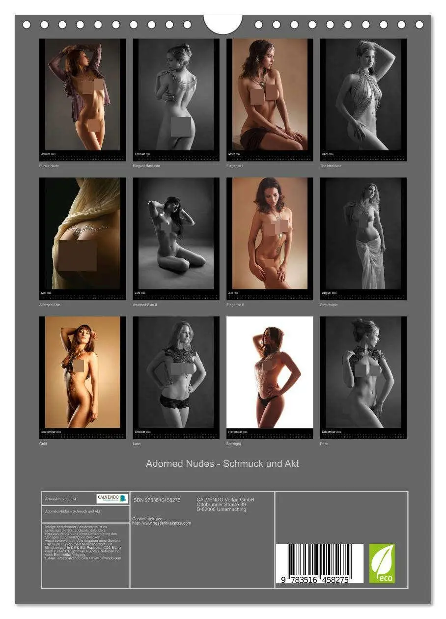 Bild: 9783516458275 | Adorned Nudes - Schmuck und Akt (Wandkalender 2026 DIN A4 hoch),...