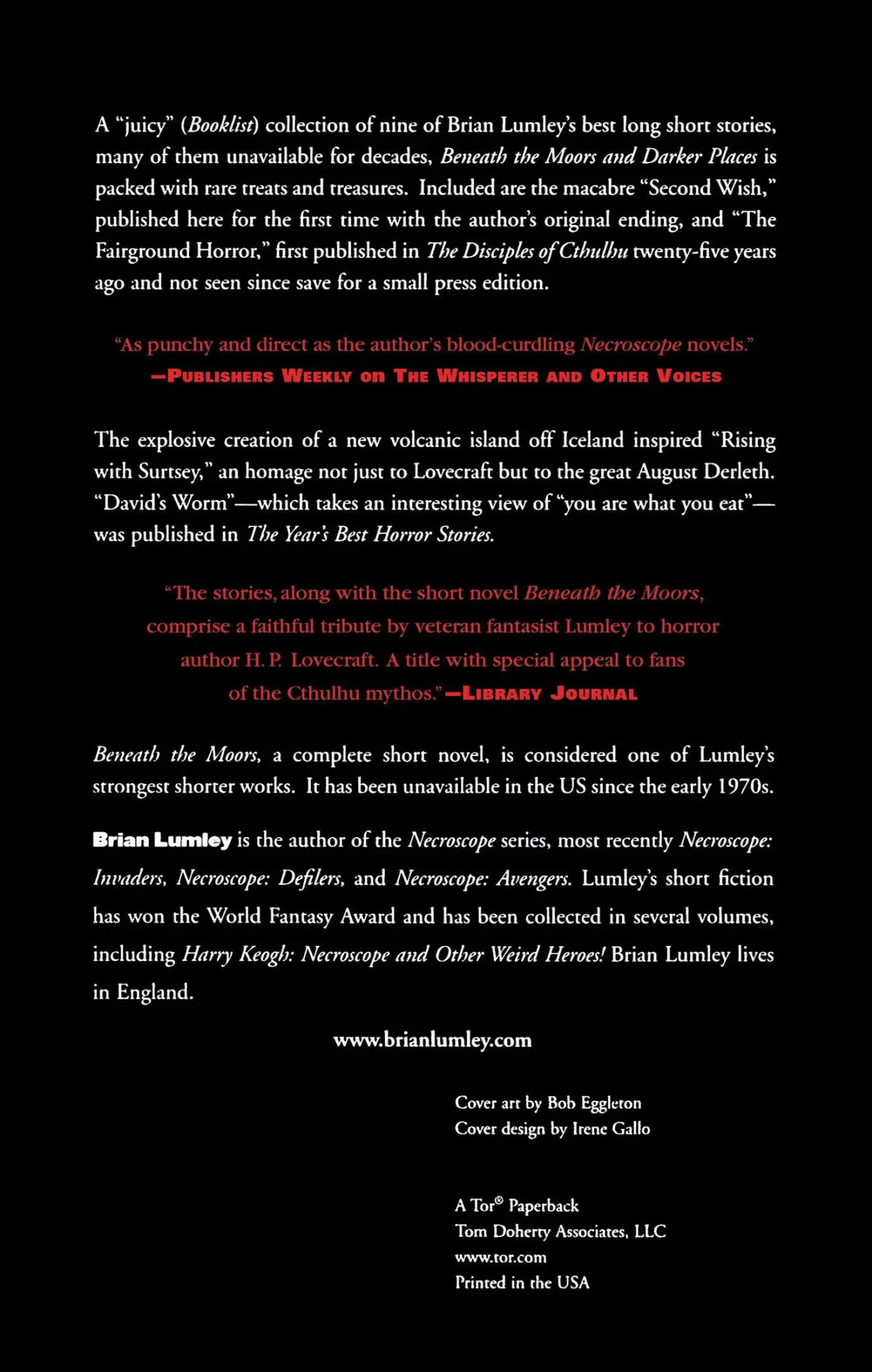 Rückseite: 9780312878375 | Beneath the Moors and Darker Places | Brian Lumley | Taschenbuch