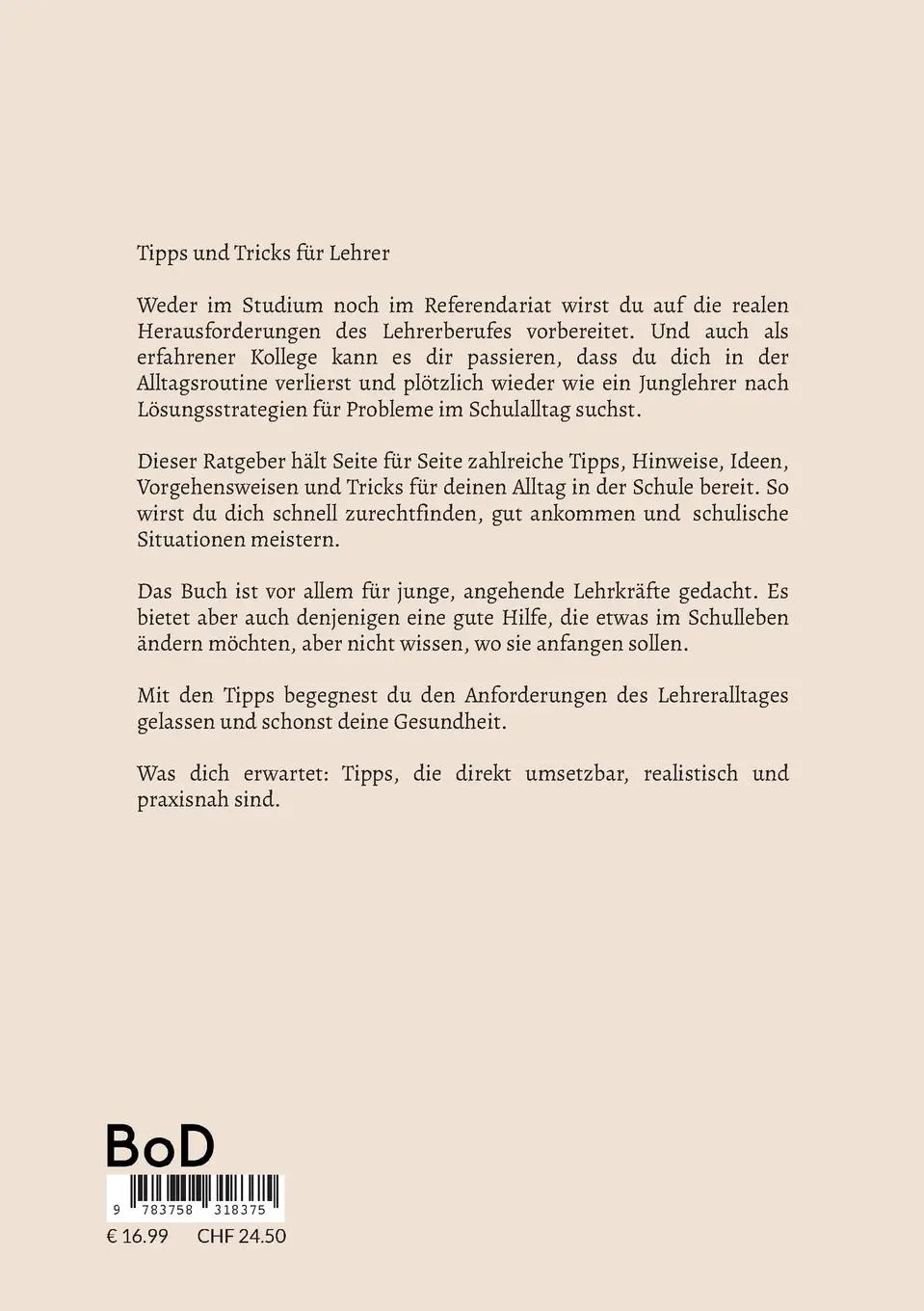 Rückseite: 9783758318375 | Tipps und Tricks für Lehrer | Nele Hansen | Taschenbuch | 132 S.