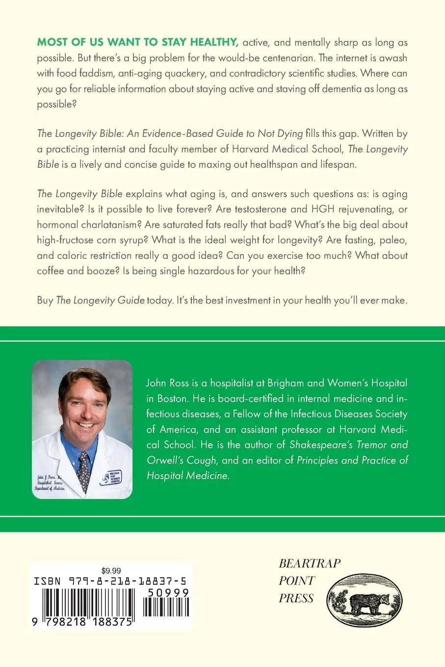 Rückseite: 9798218188375 | The Longevity Bible | John Ross | Taschenbuch | Englisch | 2023