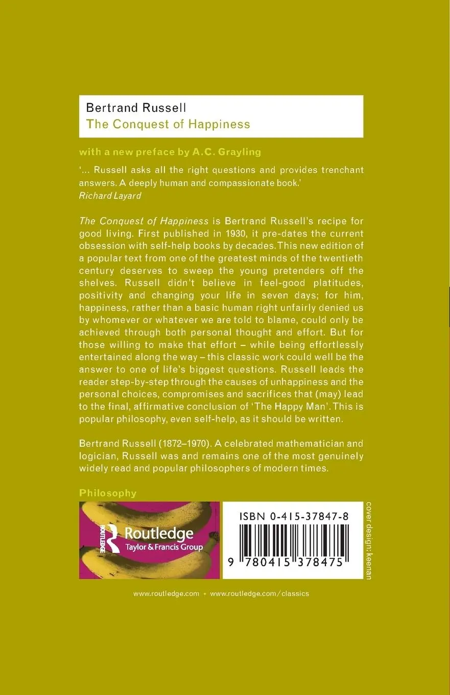 Rückseite: 9780415378475 | The Conquest of Happiness | Bertrand Russell | Taschenbuch | Englisch