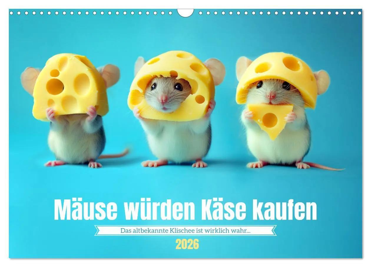 Cover: 9783457278475 | Mäuse würden Käse kaufen (Wandkalender 2026 DIN A3 quer), CALVENDO...