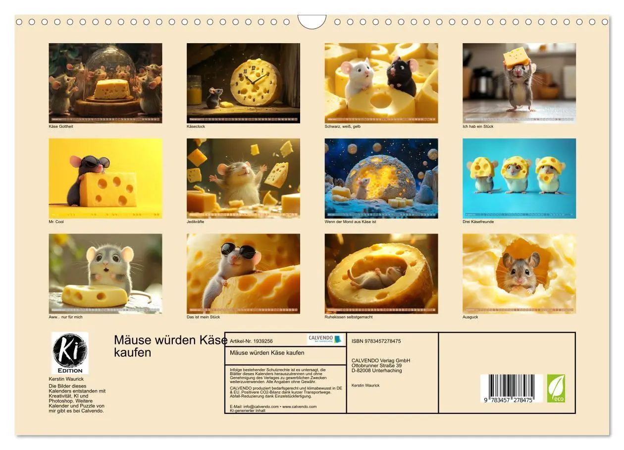 Bild: 9783457278475 | Mäuse würden Käse kaufen (Wandkalender 2026 DIN A3 quer), CALVENDO...