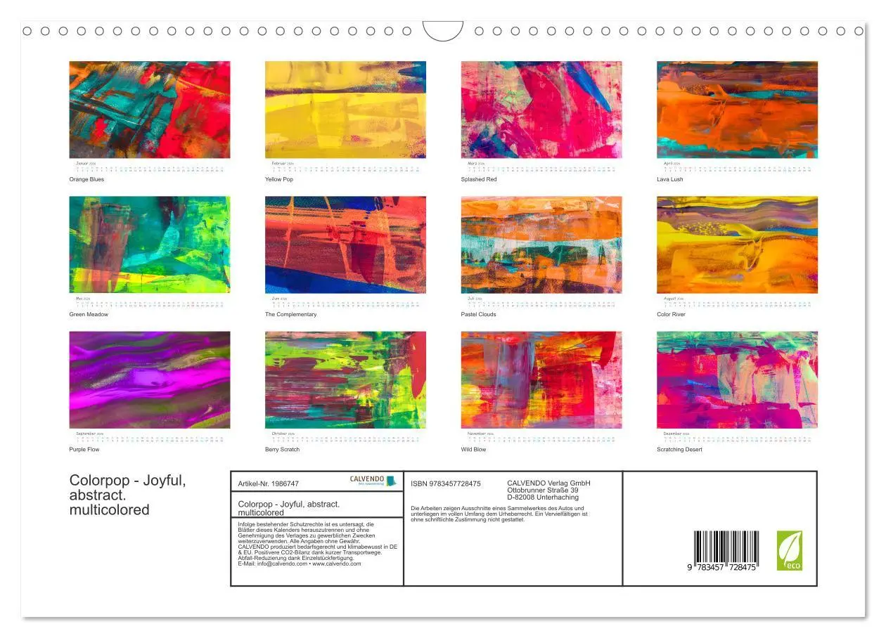 Bild: 9783457728475 | Colorpop - Joyful, abstract. multicolored (Wandkalender 2026 DIN A3...