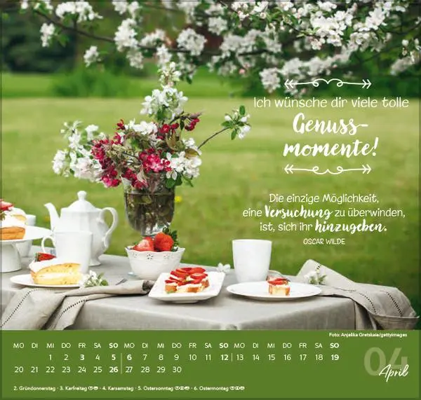 Bild: 9783731888475 | Die allerbesten Wünsche für dich 2026 | Verlag Korsch | Kalender