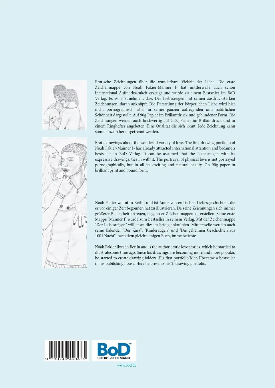 Rückseite: 9783749498475 | Zeichen Mappe, Drawing folder Der Liebesreigen | Noah Fakier | Buch