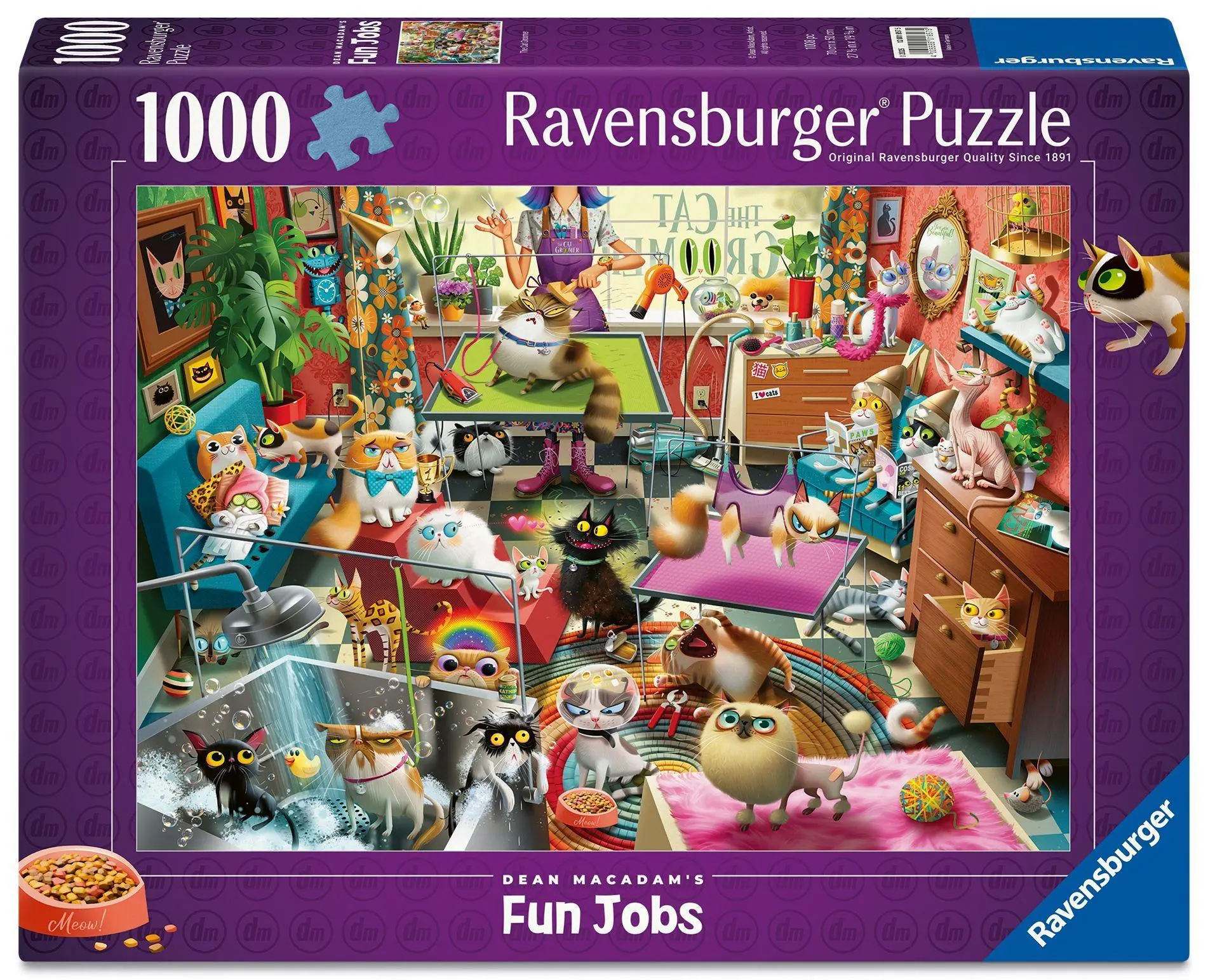 Cover: 4005555018575 | Erwachsenenpuzzle 1000 Teile - Dean MacAdam: Der Katzenfriseur | Spiel