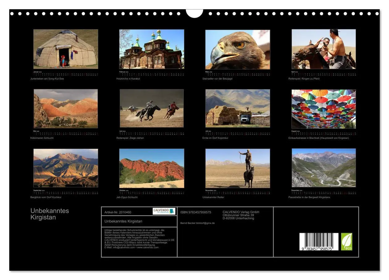 Bild: 9783457958575 | Unbekanntes Kirgistan (Wandkalender 2026 DIN A3 quer), CALVENDO...
