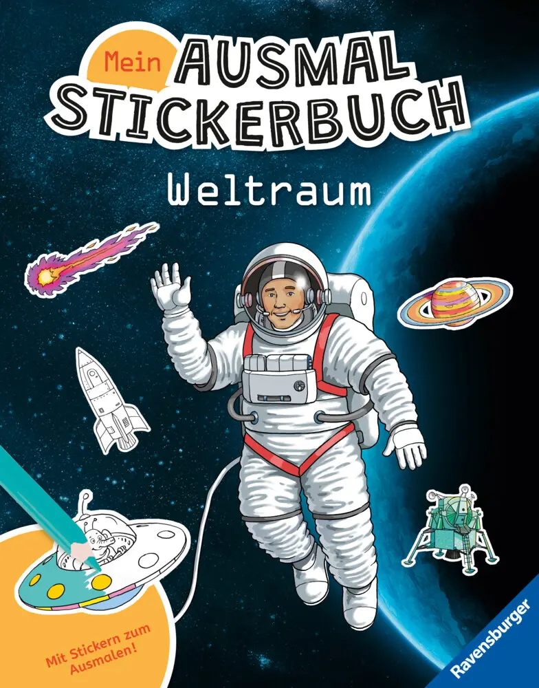 Cover: 9783473488575 | Mein Ausmalstickerbuch - Weltraum | Elena Bruns | Taschenbuch | 24 S.